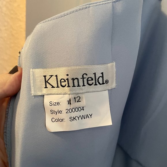 Long Chiffon Halter Skyway Blue Dress - Picture 5 of 6